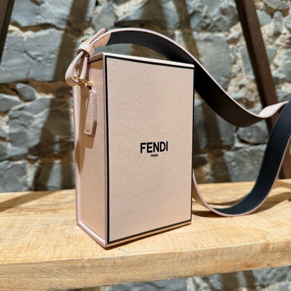 Fendi 2021 Runway Pink Vertical Box Logo Crossbody Bag - Picture 2 of 12